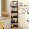 JANSNO 5-Tier 360° Revolving Bookshelf, Vertical Storage Organizer for Bedroom & Living Room - 3 of 4
