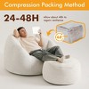 GYIIYUO 47" Giant Bean Bag Chair for Adults - Comfy Plush Shell Soft Accent Chair, Oversized Cozy Lounge Floor Sofa Reading Chair - 4 of 4