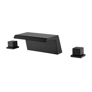 Cobbe 3-Hole Bathroom Sink Faucet for Vanity 8-Inch Widespread Faucet with Waterfall Spout Double Handle Matte Black - 1 of 4