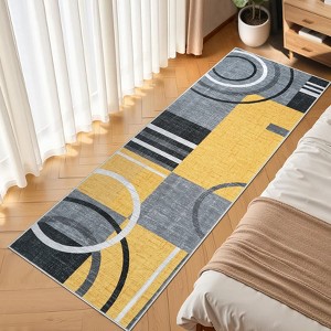 Washable Rugs for Living Room Modern Geometric Area Rug Circles Pattern Rug Stain Resistant Low Pile Accent Rug - 1 of 4