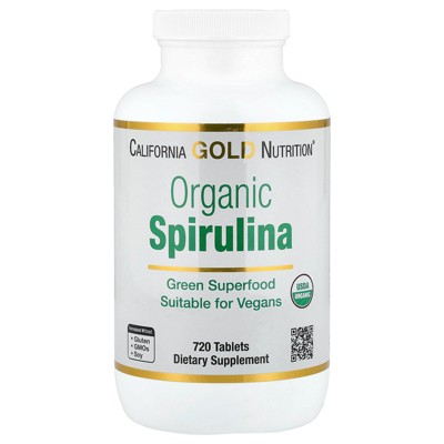 Certified Organic Spirulina, USP Verified, USDA Organic, Non-GMO, 500 mg, 720 Vegetarian Tablets