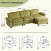 Karl Home |120 in. W Pillow Top Arm Double-layer Cushion Corduroy Sofa in Green With Ottoman - 3 of 4