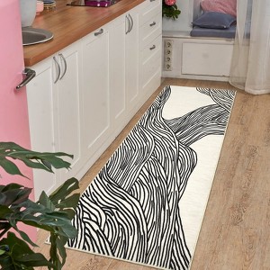 Washable Area Rugs for Living Room, Non Slip Low Pile  Rugs for Bedroom, Foldable Carpet Indoor Non-Shedding Floor Carpet for Office，Multiple size - 1 of 4