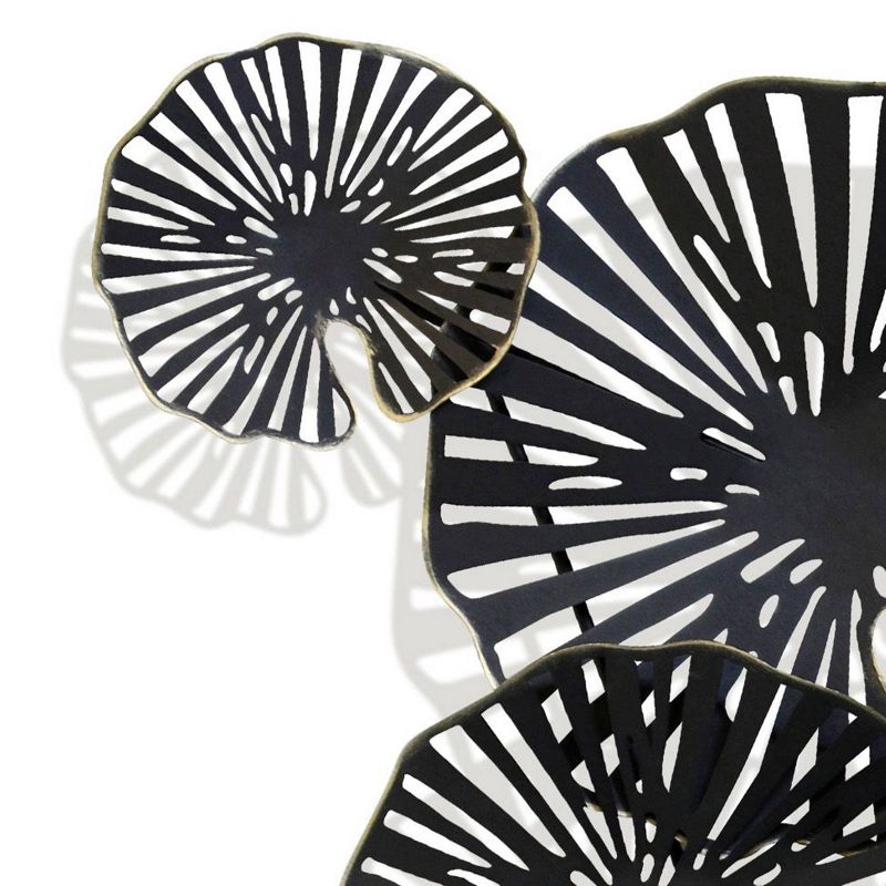 Lily Pads I Metal Wall Sculpture Black - StyleCraft, 3 of 5