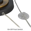 Possini Euro Design Vista Mid Century Modern Torchiere Floor Lamp with Riser 73 1/2" Tall Brass Gunmetal Gray Off White Linen Shade for Living Room - 4 of 4