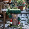 LuxenHome Outdoor Side Table, 17" Green Gnome Tree Stump Cement End Table,Indoor and Outdoor Sculpture Accent Side Table,Garden Decor Stool - 2 of 4