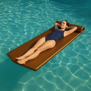 California Sun Luxury Vinyl-Dipped Pool Float with Built-in Pillow – Soft Closed-Cell Foam Lounger for Adults, Unsinkable Water Mat - 1 of 4