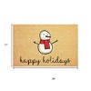HomeRoots 17" X 29" Natural And White Coir Snowman Outdoor Christmas Door Mat - 3 of 4