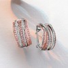 Ross-Simons 2.10 ct. t.w. Pink Sapphire and .27 ct. t.w. Diamond Highway Earrings in 2-Tone Sterlng Silver - 4 of 4