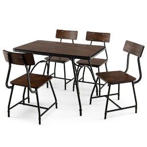 Costway Dining Table Set 5-Piece Kitchen Dining Table Set Rectangula for 5 W/Metal Frame - 1 of 4