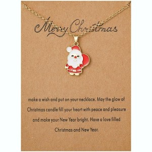 Christmas Theme Necklace Set with Enamel Charms Holiday Party Gift - 1 of 4