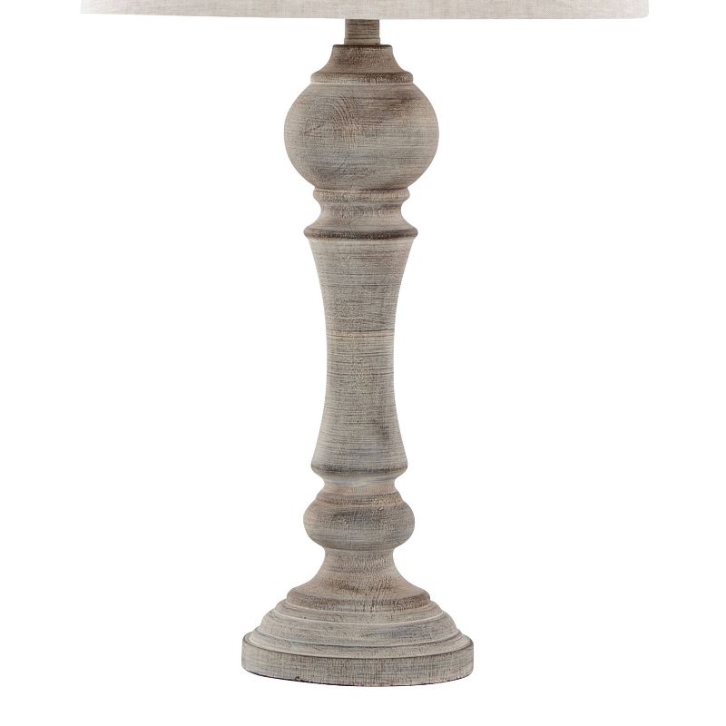 LumiSource (Set of 2) Winston 32&#34; Farmhouse Poly Table Lamps Reclaimed Gray Polyresin with Oat Linen Shade from Grandview Gallery, 4 of 8