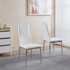 Set of 4 Modern High Back Dining Chairs with Metal Legs and PU Seats,Armless Design for Kitchen or Dining Room-The Pop Home - 3 of 4