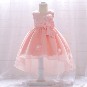 MyKids-USA Baby Girl Full Moon Christening Trailing Tutu Formal Dress - 1 of 4