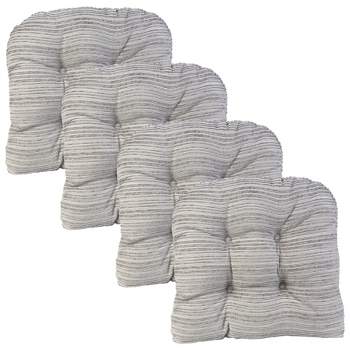 Gripper 15" x 15" Non-Slip Chance Tufted Memory Foam Chair Cushions Set of 4 - Gray