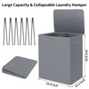 WOWLIVE 154L Laundry Hamper with Lid and 2 Removable Bags, Tall Collapsible Basket - 3 of 4