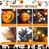 20" Halloween Wreath for Front Door, Black Pumpkin Wreath, Halloween Decorations for Indoor Wall Window Decor, Gold Pumpkin - 4 of 4