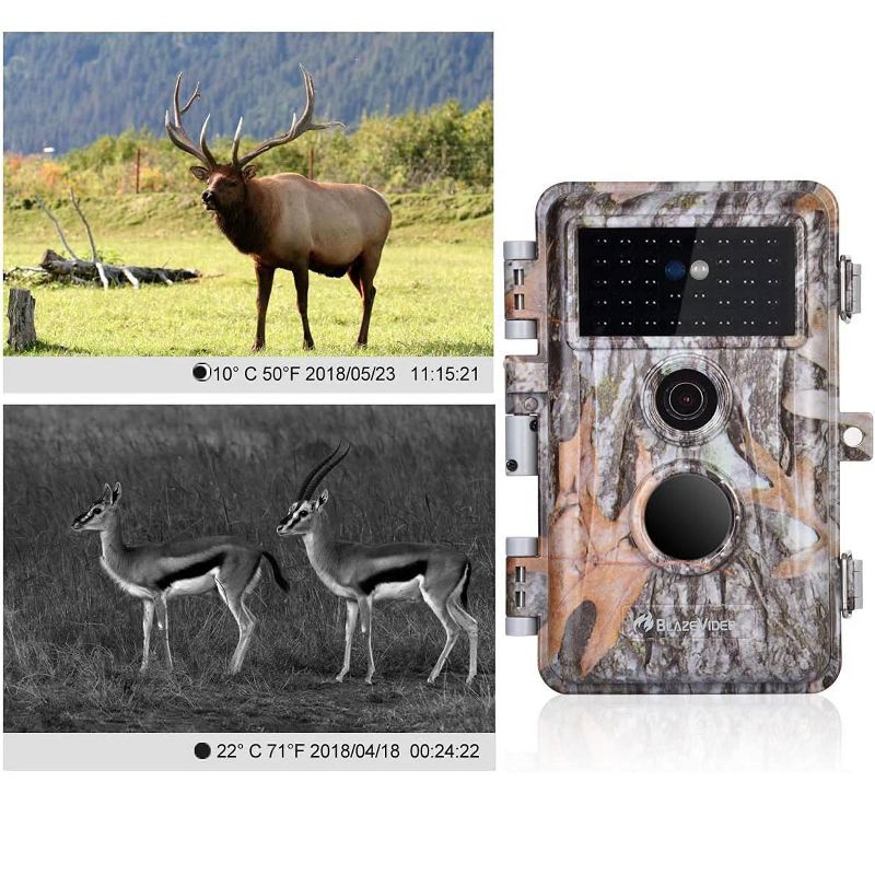 BlazeVideo 2-Pack 24MP 1296P H.264 Waterproof Photo and Video Game and Trail Cameras with MP4 Video, No Glow, Night Vision, Time Lapse, 5 of 8