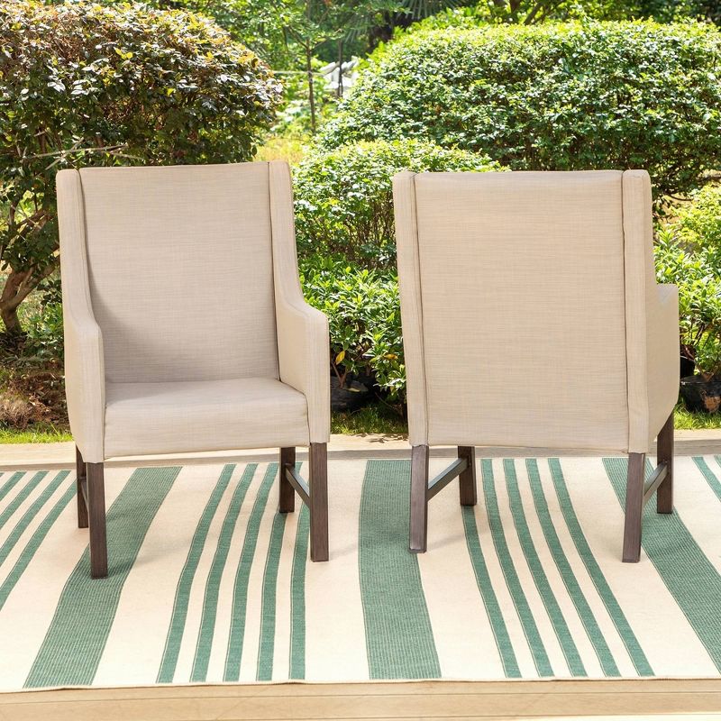2pk Outdoor Dining Chairs with Metal Frame &#38; Armrests - Captiva Designs, 3 of 11