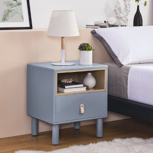 KTMBDW Small Nightstand Wood Bedside Table with Drawer, Modern End Table for Bedroom and Small Spaces, Solid Wood Legs, Easy Assembly - 1 of 4