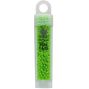 John Bead Miyuki Delica Bead 11/0 Duracoat Opaque Dyed Neon Green (DB2121V) 5.2gms Vial - 1 of 1