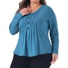 Agnes Orinda Women's Plus Size Long Sleeve Pleated Front Dressy Casual V Neck Blouses - 2 of 4