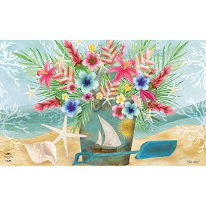 Briarwood Lane Summer Doormat 30x18 Indoor Outdoor Coastal Flowers For Summer Doormat - 1 of 4