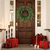 26 inch large norfolk pine wreath front door realistic artificial faux green wreath walls porches farmhouse indoor outdoor home decor - 3 of 4