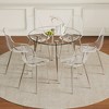 7-Piece Dining Set with Tempered Glass Round Table and 6 Transparent Plastic Chairs - 2 of 4