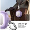 SURITCH Magnetic Locking Cases for SHOKZ OpenFit 2 Open-Ear Headphones, Shockproof Bumper Protective Covers with Carabiner & Keyring, Purple - 3 of 3