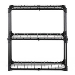 Fontoi Baker's Racks, 3 Tier Wire Shelf, FreeStanding Metal Storage Rack for Door Entrance Garage Kitchen Office, Black, 29"*14"*31" - 1 of 4