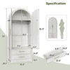 Wardrobe Closet with 2 Drawers and Arched Doors, 73" Tall Wooden Bedroom Armoires with Hanging Rod - 2 of 4