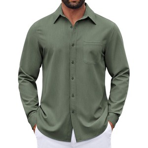 green emerald velvet dress Non-Iron Cotton Solid Dress Shirt with Contrast Trim