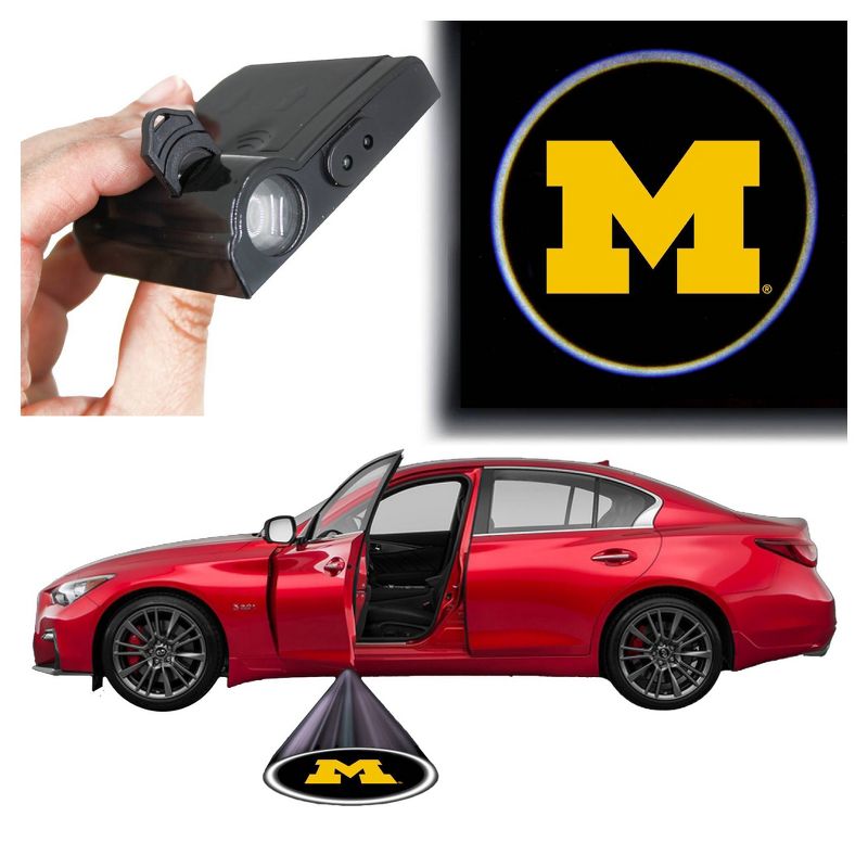 NCAA Michigan Wolverines LED Car Door Light, 1 of 3