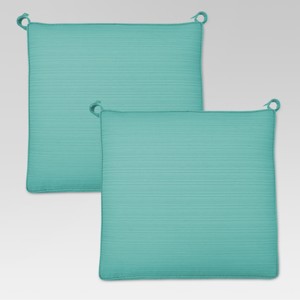 Folwell 2pk Outdoor Dining Seat Cushion - Turquoise - Threshold
