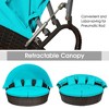 Tangkula Cushioned Patio Rattan Round Daybed w/ Adjustable Table 3 Pillows Turquoise - 3 of 4