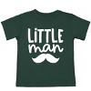 The Juniper Shop Little Man Mustache Toddler Short Sleeve Tee - 2T - Forest - 2 of 4