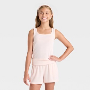 Girls' Square Neck Ribbed Tank Top - art class™ - 1 of 3