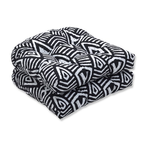 2pk Geometric Dimensions Wicker Outdoor Seat Cushions Black Pillow Perfect Target - Wicker Patio Seat Cushions