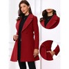 Allegra K Women's Elegant Notched Collar Single Belted Winter Long Coat - 2 of 4