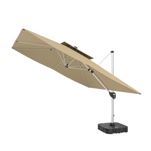 CASAINC 11 FT Square Double Top Umbrella with Base - 1 of 2
