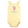 Hudson Baby Infant Girl Bodysuit, Short and Sock, Butterfly Floral Daddy - image 3 of 4