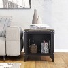 Amargosa Storage Metal Side Table Black/Dark Walnut - HOMES: Inside + Out: Industrial Loft-Inspired, Rivet Detail, Display Cabinet - 2 of 4