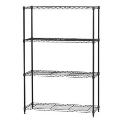 Black Ram Quality Products Primo 12 inch 4 Tier Plastic Storage Shelves 