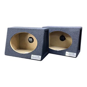 King Boxes A69 6-In. x 9-In. Wedge Single-Speaker Black Carpeted Enclosure for Car, Truck, or SUV, Pair - 1 of 4