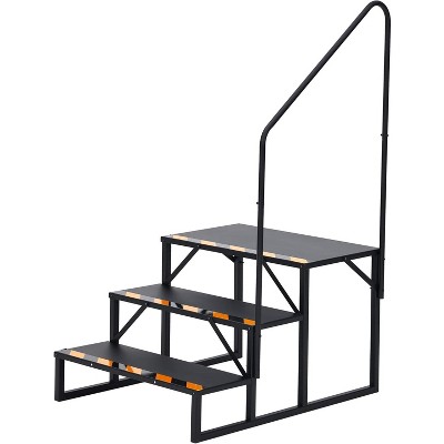 2 Step 1 Handrail RV Steps with Handrails Ladder, Steps for Home, 400 LBS Hot Tub Outdoor Steps, RV Stairs, Camper Steps Portable Stairs for Mobile