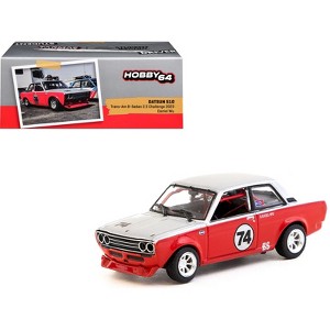 Datsun 510 #74 Daniel Wu "Trans-Am B-Sedan 2.5 Challenge" (2023) Silver and Red "Hobby64" 1/64 Diecast Model Car by Tarmac Works - 1 of 4