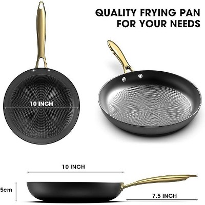 imarku Professional Cooking Pans , Nonstick Cast Iron Skillets 3pcs, 8 Inch, 10 Inch, 12 Inch Frying Pans with Lid, Cast Iron Pan, Dishwasher Safe