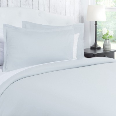 Pearl Blue Microfiber Full/Queen Duvet Cover Set