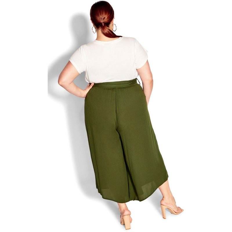 Women's Plus Size Holiday Sun Pant - riff green | CITY CHIC, 2 of 4